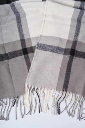 Carraig Donn Grey & Black Soft Touch Check Wrap Poncho