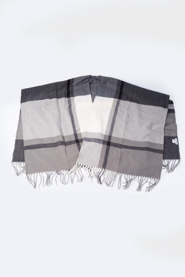 Carraig Donn Grey & Black Soft Touch Check Wrap Poncho