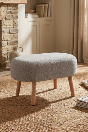 Carraig Donn Grey Boucle Stool With Legs