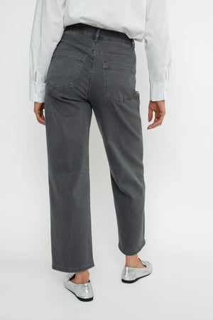 Carraig Donn Grey Cotton Barrel Leg Jeans