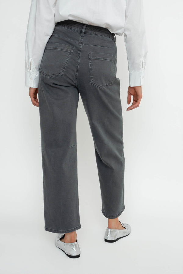 Carraig Donn Grey Cotton Barrel Leg Jeans