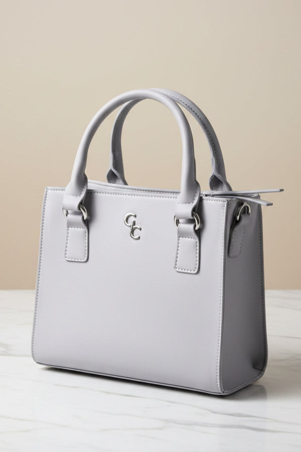 Carraig Donn Grey Faux Leather Square Shoulder Bag