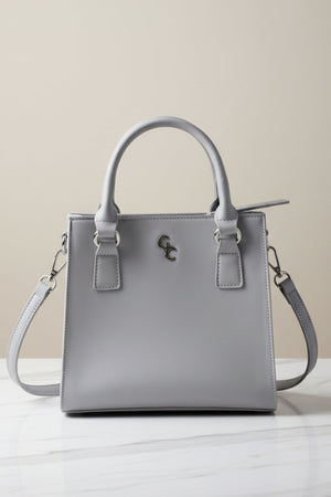 Carraig Donn Grey Faux Leather Square Shoulder Bag