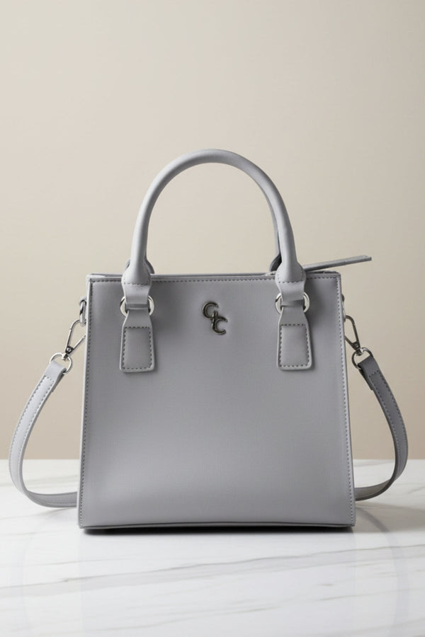 Carraig Donn Grey Faux Leather Square Shoulder Bag
