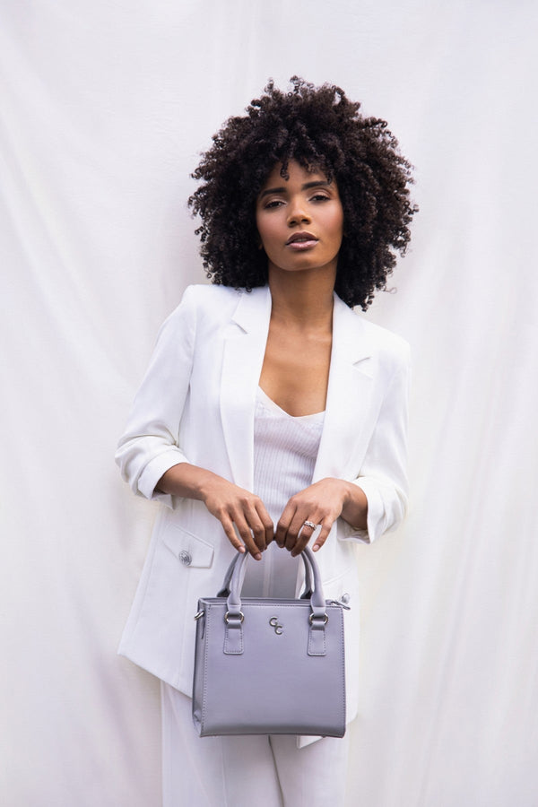 Carraig Donn Grey Faux Leather Square Shoulder Bag