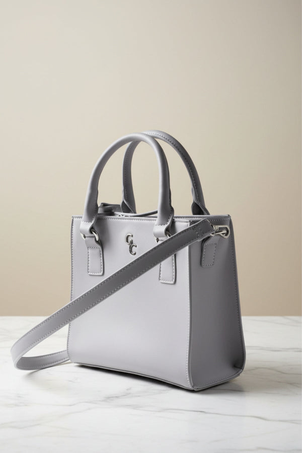 Carraig Donn Grey Faux Leather Square Shoulder Bag