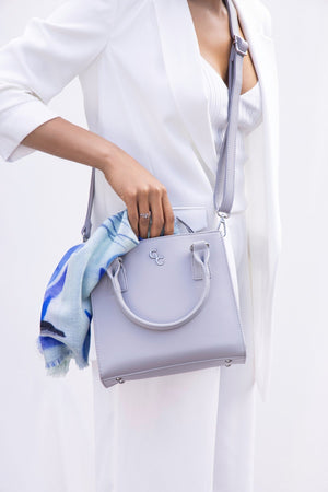 Carraig Donn Grey Faux Leather Square Shoulder Bag