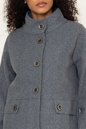 Carraig Donn Grey High Neck Reefer Jacket