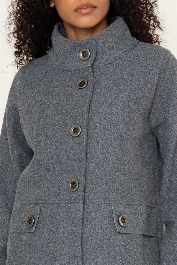 Carraig Donn Grey High Neck Reefer Jacket