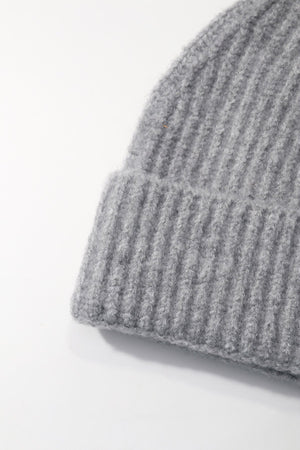 Carraig Donn Grey Knit Ribbed Beanie Hat