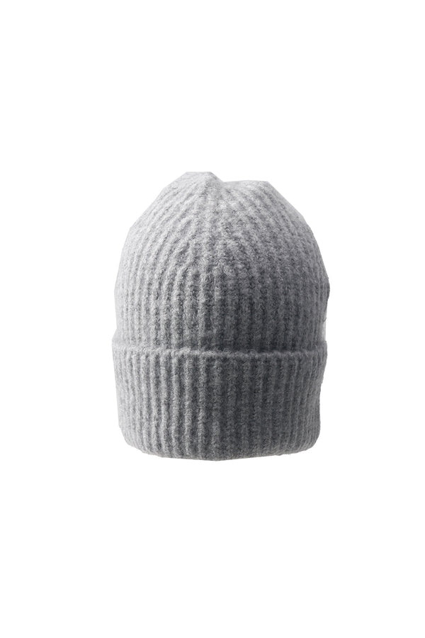 Carraig Donn Grey Knit Ribbed Beanie Hat