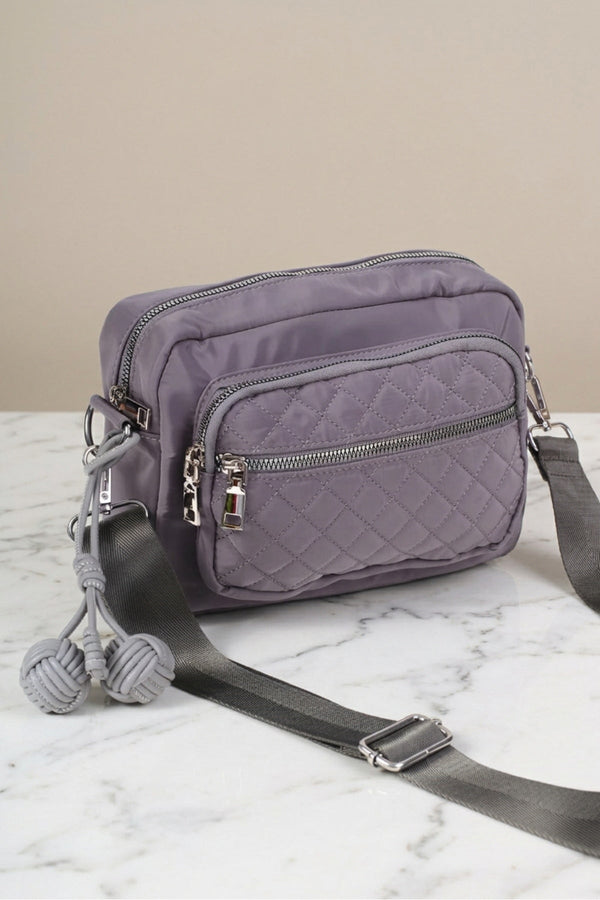 Carraig Donn Grey Nylon Quilted Charm Camera Bag