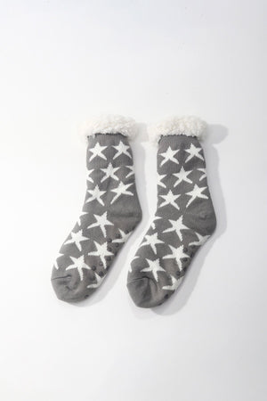 Carraig Donn Grey Star Print Slipper Socks
