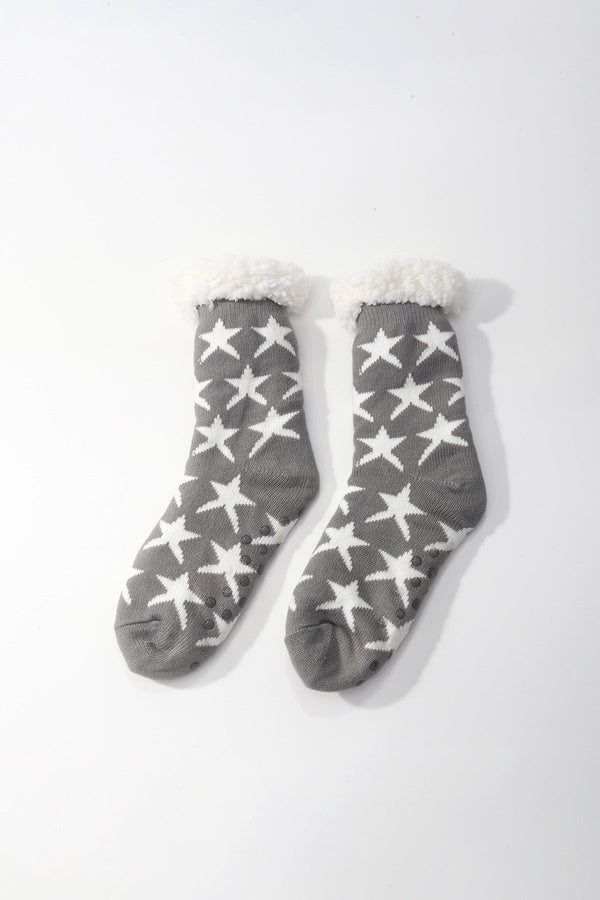 Carraig Donn Grey Star Print Slipper Socks