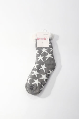 Carraig Donn Grey Star Print Slipper Socks