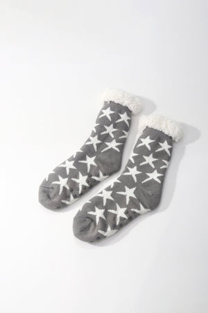 Carraig Donn Grey Star Print Slipper Socks