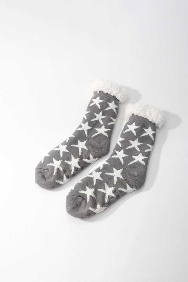 Carraig Donn Grey Star Print Slipper Socks