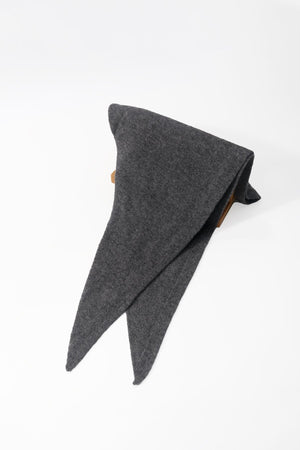 Carraig Donn Grey Viscose Wool Blend Neckerchief Triangle Scarf