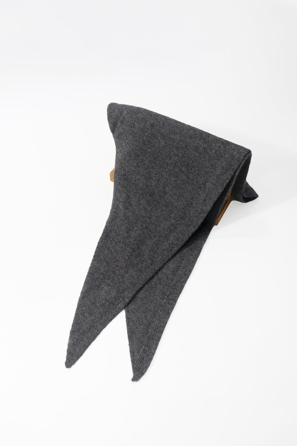 Carraig Donn Grey Viscose Wool Blend Neckerchief Triangle Scarf