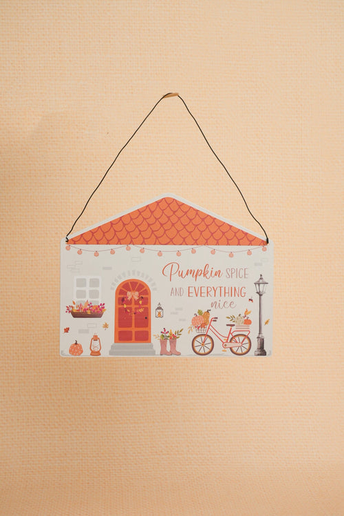 Halloween Pumpkin House Plaque Decoration