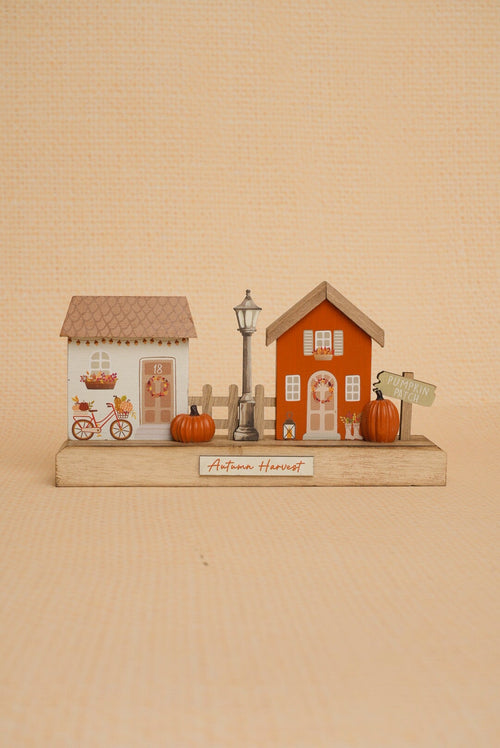 Halloween Pumpkin Village Plaque Decoration