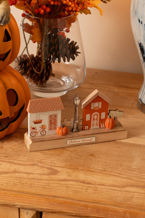 Halloween Pumpkin Village Plaque Decoration