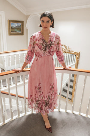 Carraig Donn Hannah Pink Print Midi Dress