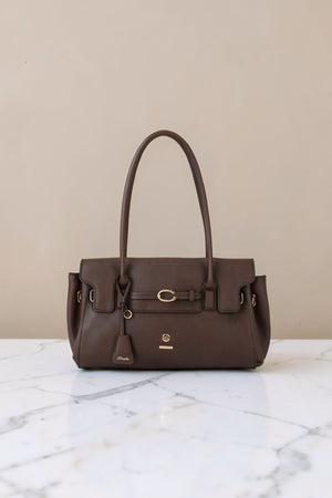 Carraig Donn Hazel Brown Faux Leather Baguette Shoulder Bag
