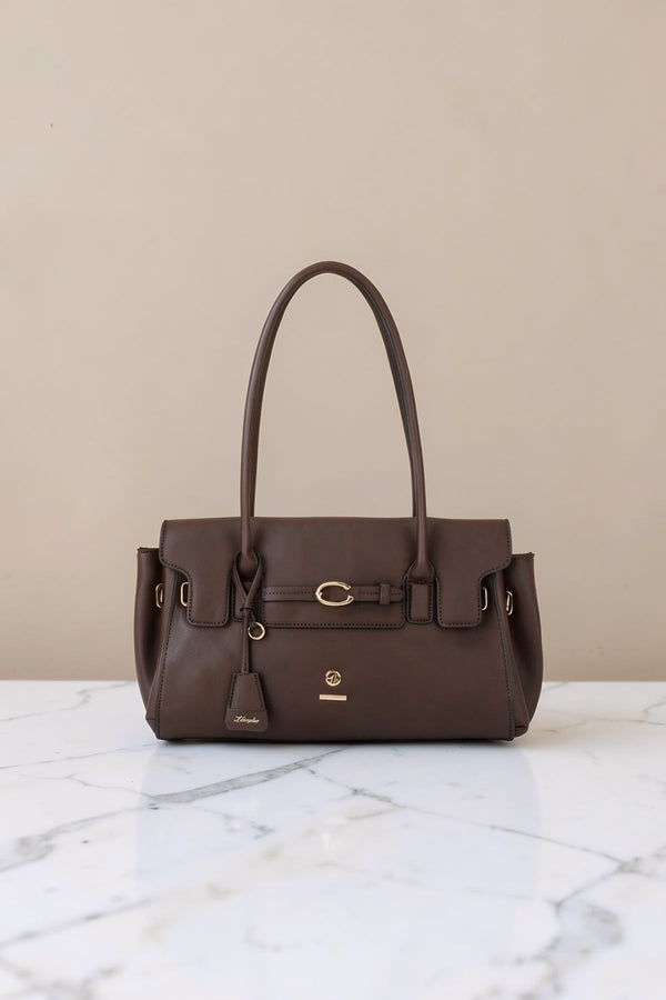 Carraig Donn Hazel Brown Faux Leather Baguette Shoulder Bag