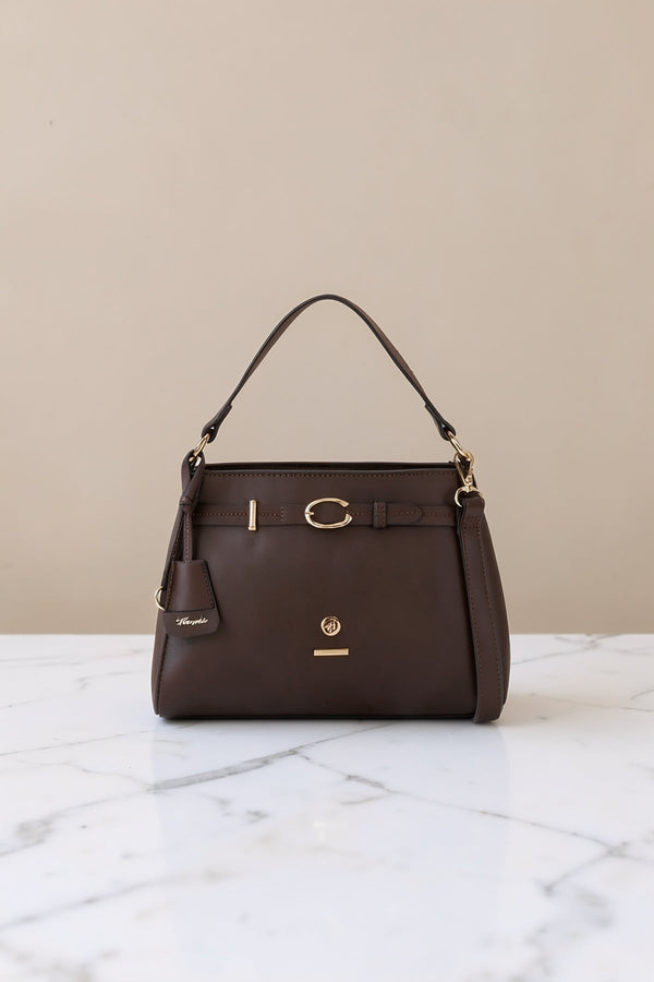 Carraig Donn Hazel Brown Faux Leather Top Handle Bag