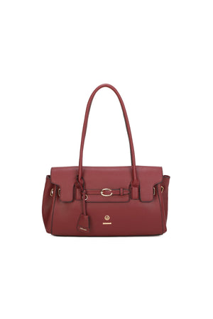 Carraig Donn Hazel Burgundy Faux Leather Baguette Shoulder Bag