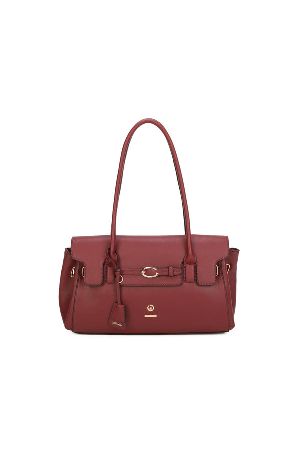 Carraig Donn Hazel Burgundy Faux Leather Baguette Shoulder Bag