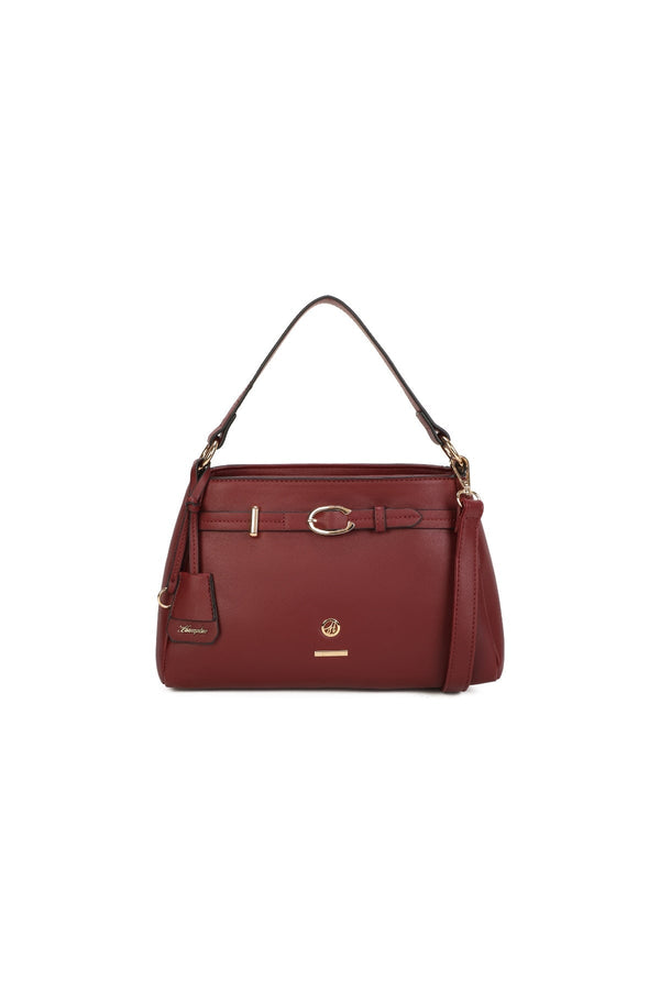 Carraig Donn Hazel Burgundy Faux Leather Top Handle Bag