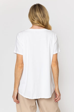 Carraig Donn Hearts Print Dip Hem T-Shirt