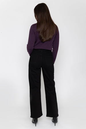 Carraig Donn High Rise Wide Leg Jeans Black