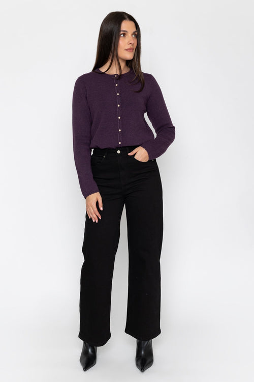 Black Denim High Waist Wide Leg Jeans