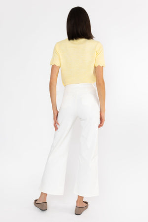 Carraig Donn High Waist Stretch Jeans With Gold Buttons Cream