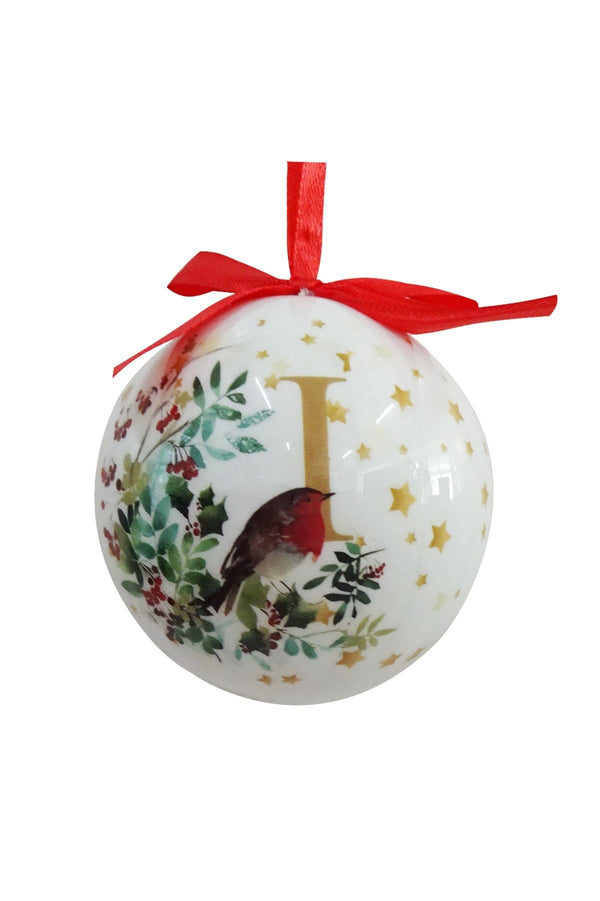 Carraig Donn I Christmas Robin Alphabet Tree Bauble