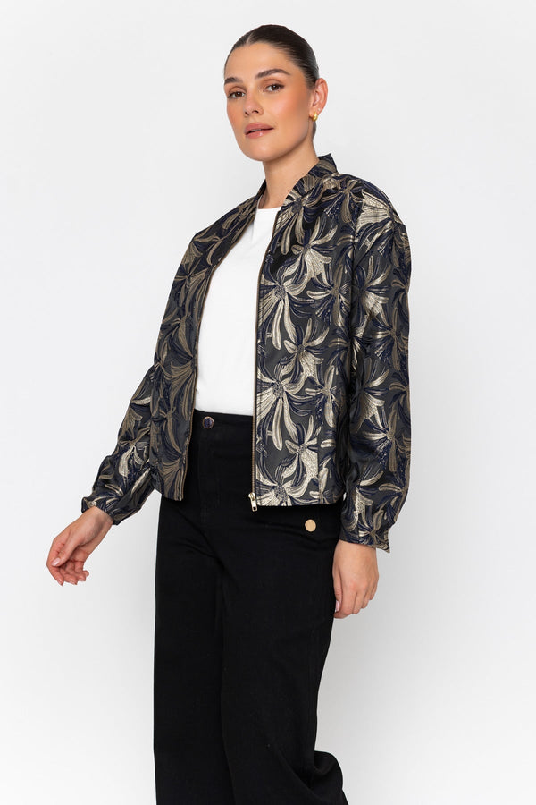Carraig Donn Jacquard Foral Bomber Jacket
