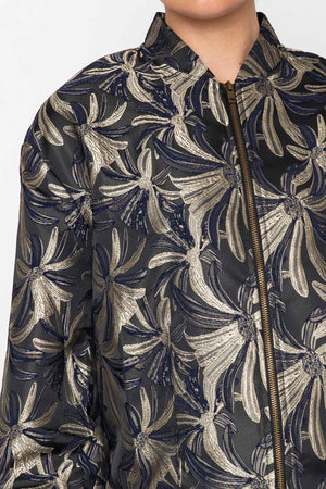 Carraig Donn Jacquard Foral Bomber Jacket