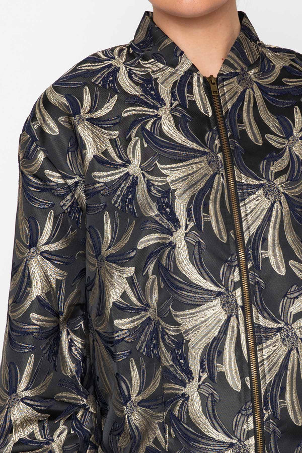 Carraig Donn Jacquard Foral Bomber Jacket