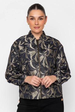 Carraig Donn Jacquard Foral Bomber Jacket