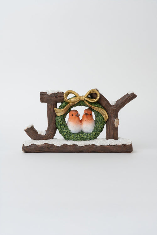 Joy With Two Birds Christmas Ornament
