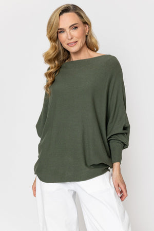 Carraig Donn Khaki Batwing Knit Jumper