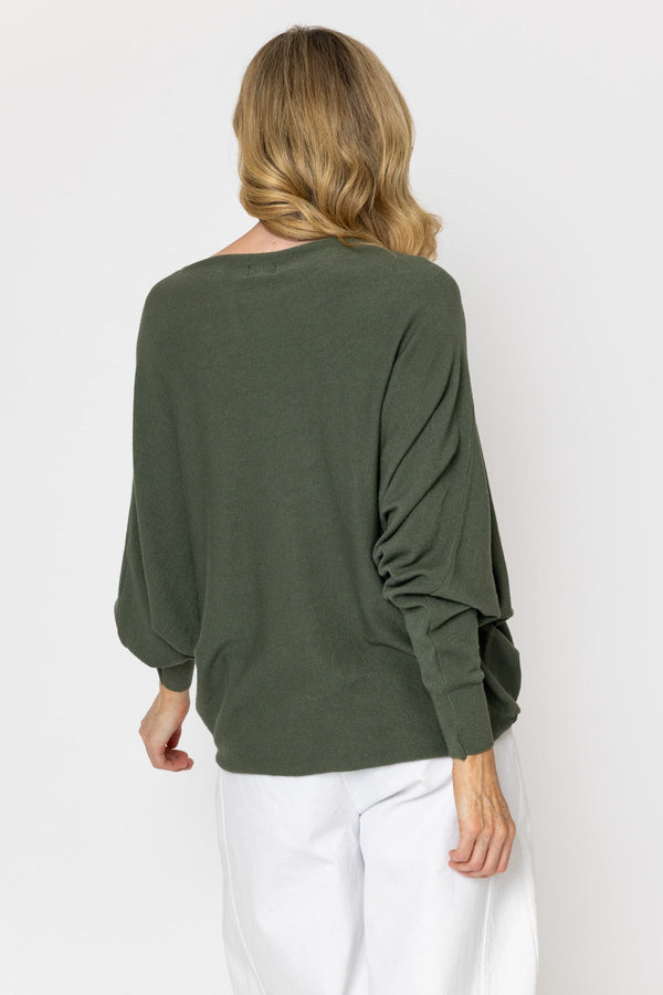 Carraig Donn Khaki Batwing Knit Jumper