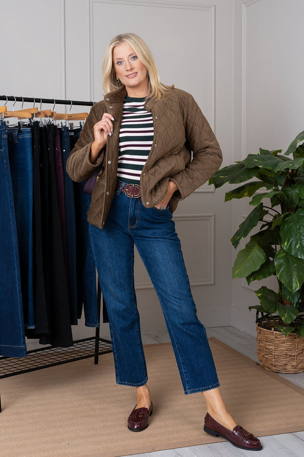 Carraig Donn Khaki Crinkle Corduroy Padded Jacket