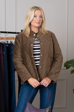 Carraig Donn Khaki Crinkle Corduroy Padded Jacket
