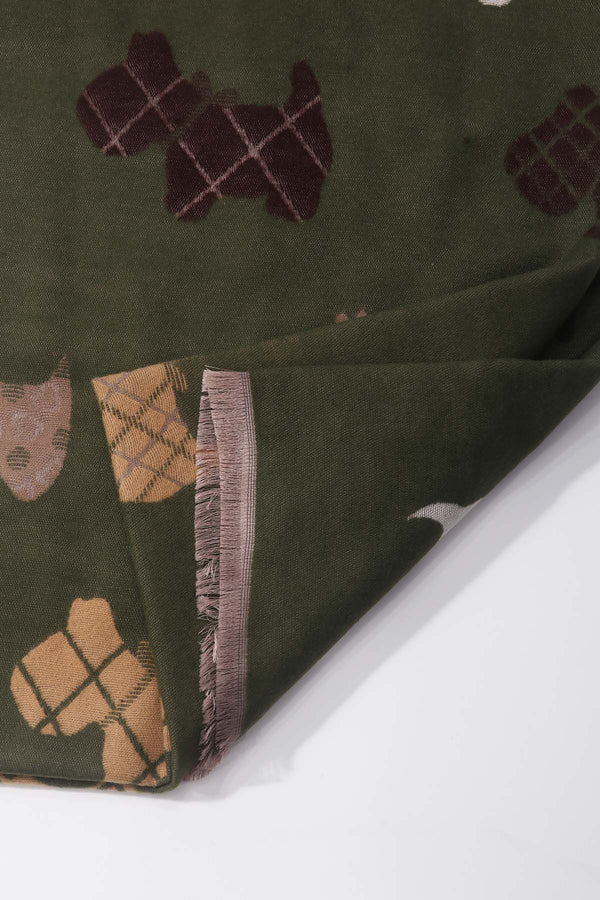 Carraig Donn Khaki Dog Print Scarf