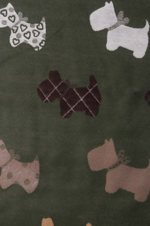 Carraig Donn Khaki Dog Print Scarf