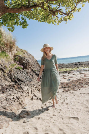 Carraig Donn Khaki Jersey Top Midi Dress